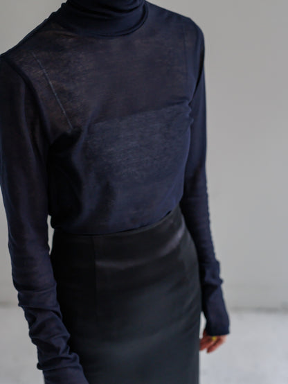 【PRE ORDER】sheer longsleeve turtle(-navy-)