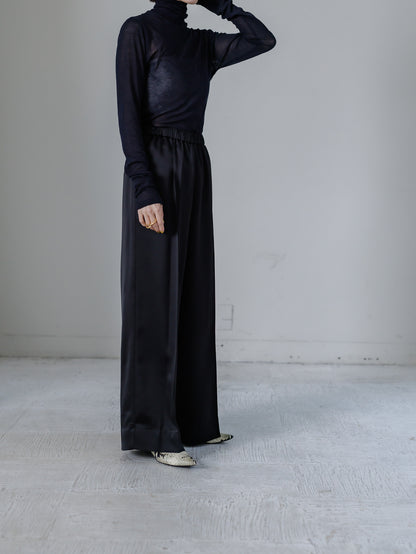 【PRE ORDER】satin easy pants (-black-)