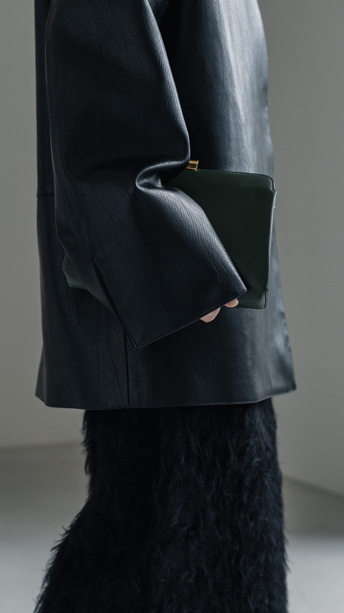 【PRE ORDER】Collarless Leather Jacket(black)