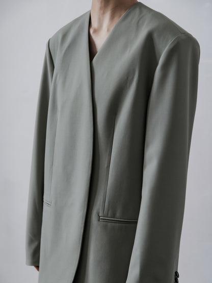 【PRE ORDER】COLLARLESS JACKET (sage)