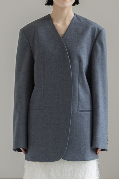 【PRE ORDER】COLLARLESS JACKET (3color)