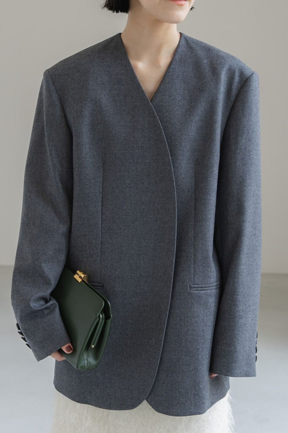 【PRE ORDER】COLLARLESS JACKET (3color)