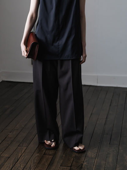 【PRE ORDER】TUCK WIDE TROUSERS (dark brown)