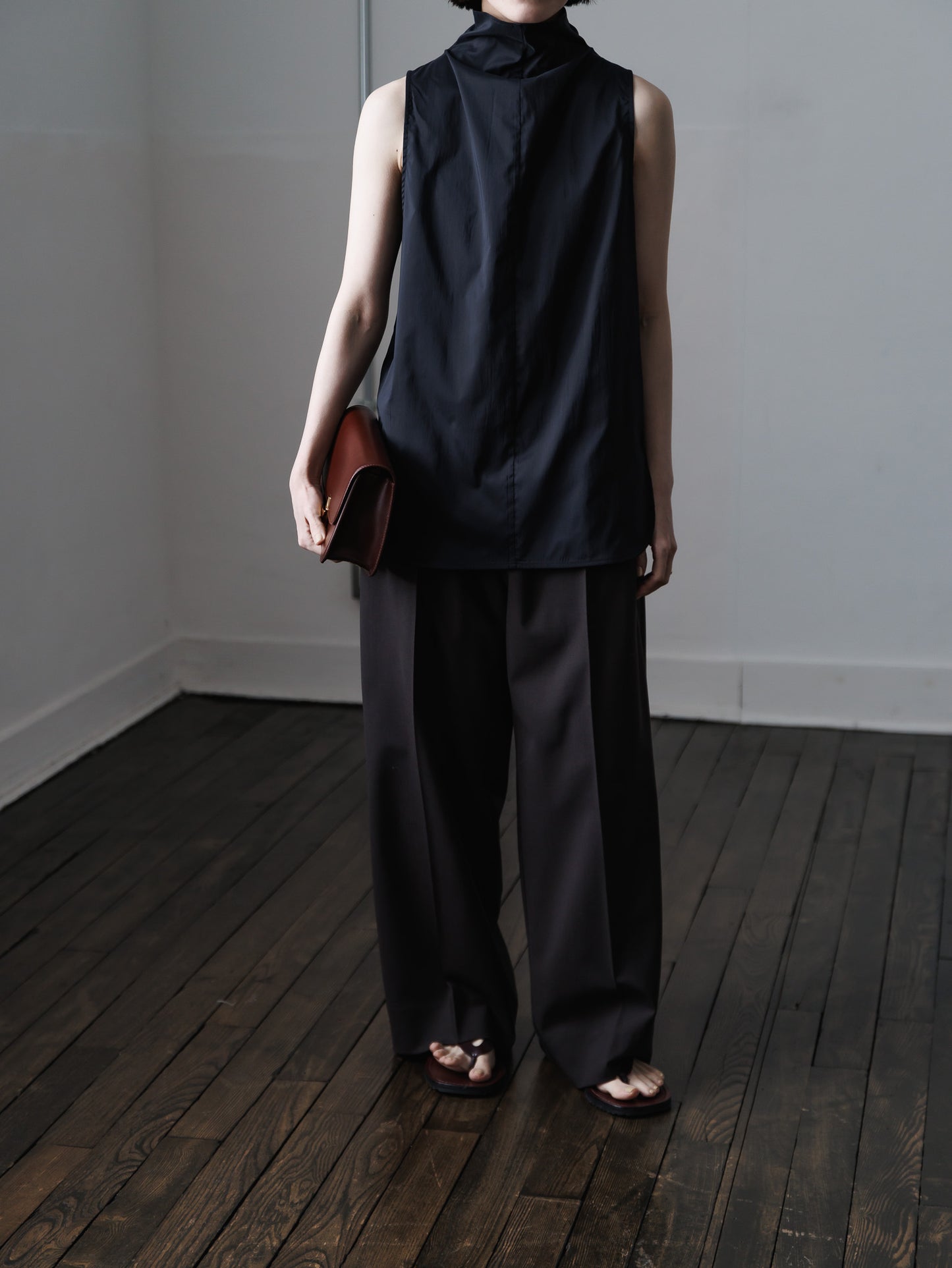 tuck wide trouser (3color)
