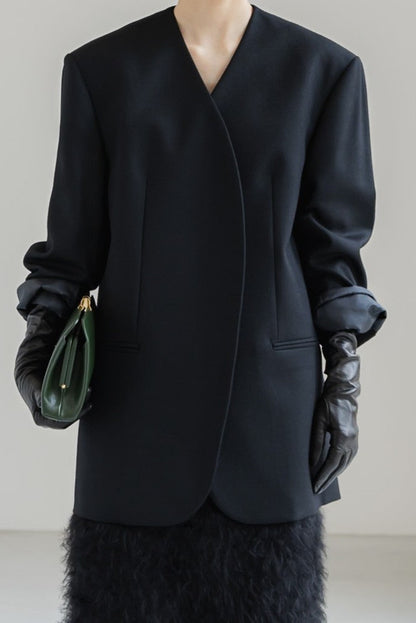 【PRE ORDER】COLLARLESS JACKET (3color)