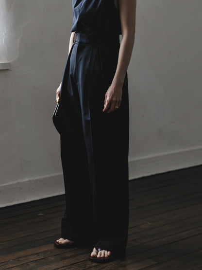 【PRE ORDER】TUCK WIDE TROUSERS (black)