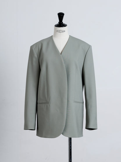 【PRE ORDER】COLLARLESS JACKET (sage)