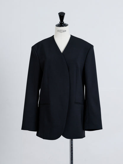 【PRE ORDER】COLLARLESS JACKET (black)