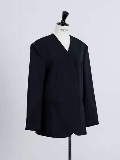 【PRE ORDER】COLLARLESS JACKET (black)