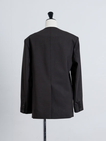 【PRE ORDER】COLLARLESS JACKET(dark brown)