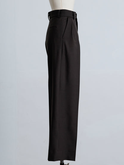 【PRE ORDER】TUCK WIDE TROUSERS (dark brown)