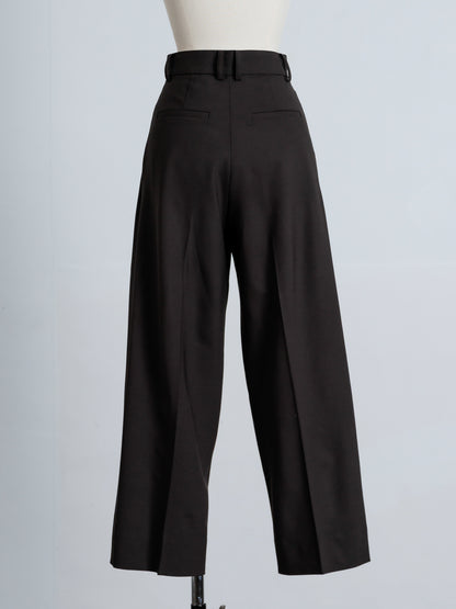 【PRE ORDER】TUCK WIDE TROUSERS (dark brown)