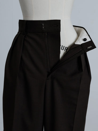 tuck wide trouser (3color)