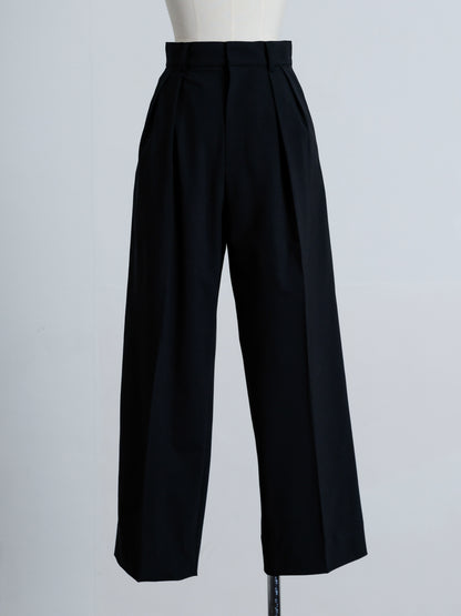 【PRE ORDER】TUCK WIDE TROUSERS (black)