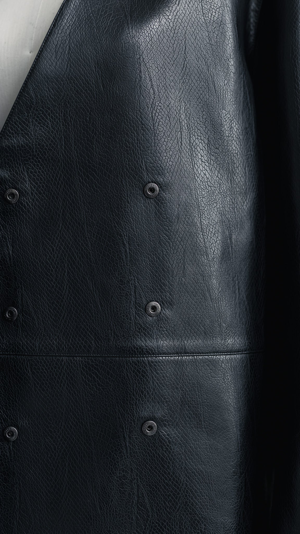 【PRE ORDER】Collarless Leather Jacket(black)