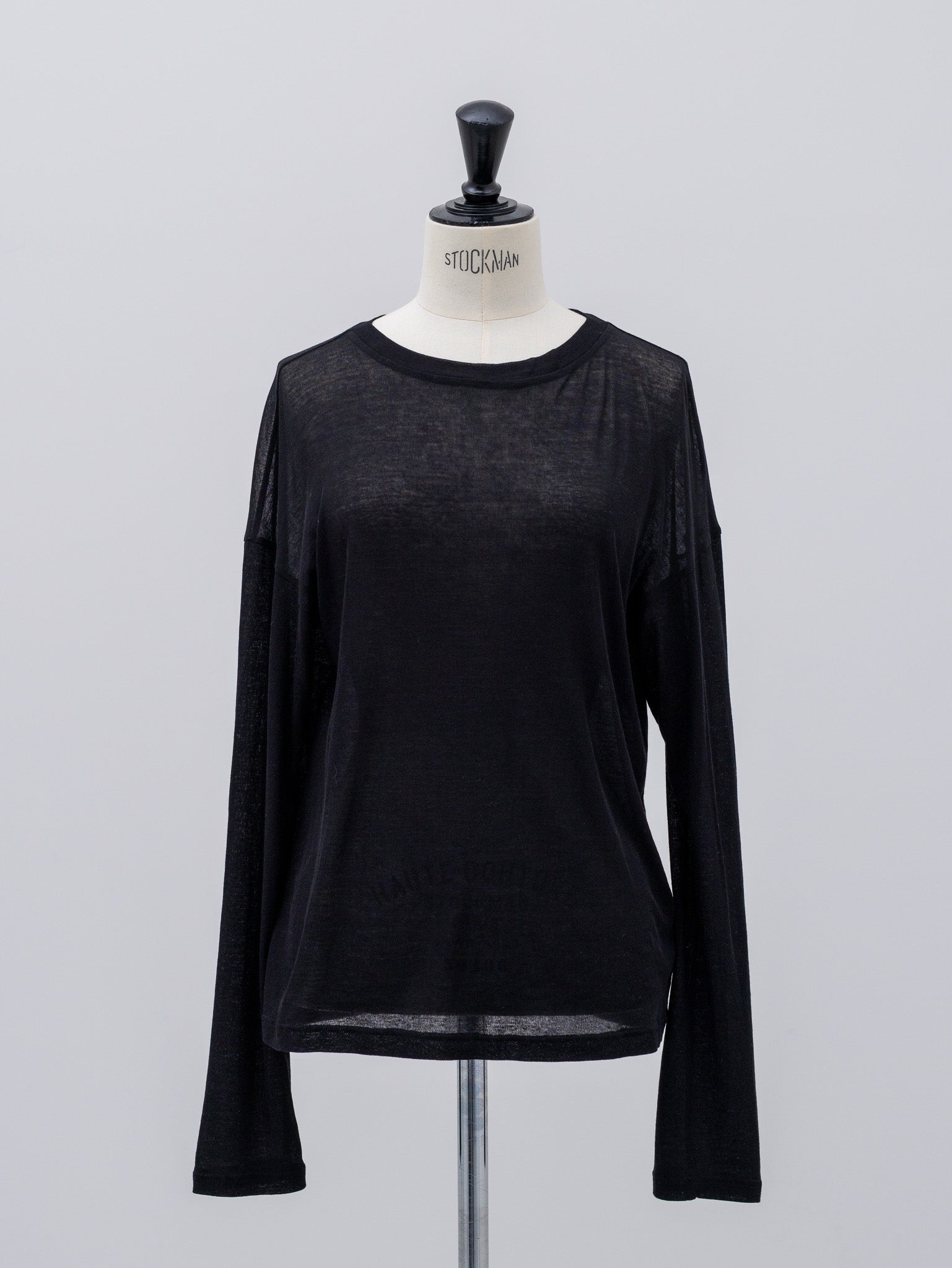 Sheer Cotton Long Sleeve Tee(Black) – NEAU