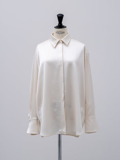 【PRE ORDER】Fluid Satin Shirt(Milk)