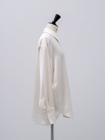 【PRE ORDER】Fluid Satin Shirt(Milk)