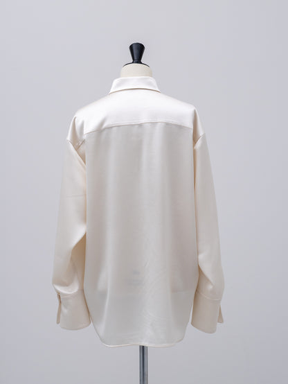 【PRE ORDER】Fluid Satin Shirt(Milk)