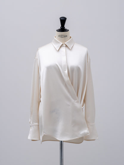 【PRE ORDER】Fluid Satin Shirt(Milk)
