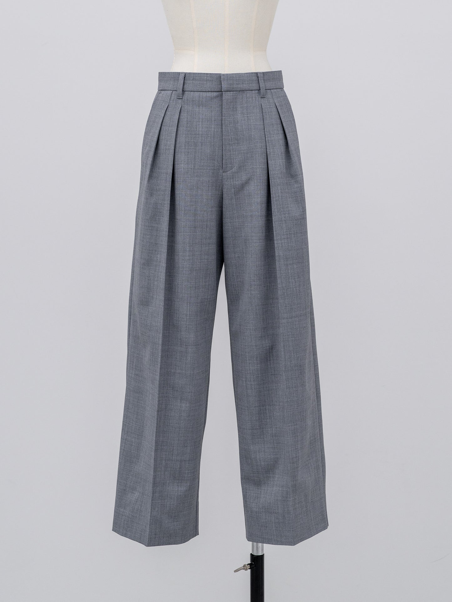 [PRE ORDER]Sirospun Wide Tuck Trousers(Heather Gray)