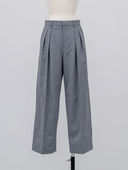 [PRE ORDER]Sirospun Wide Tuck Trousers(Heather Gray)