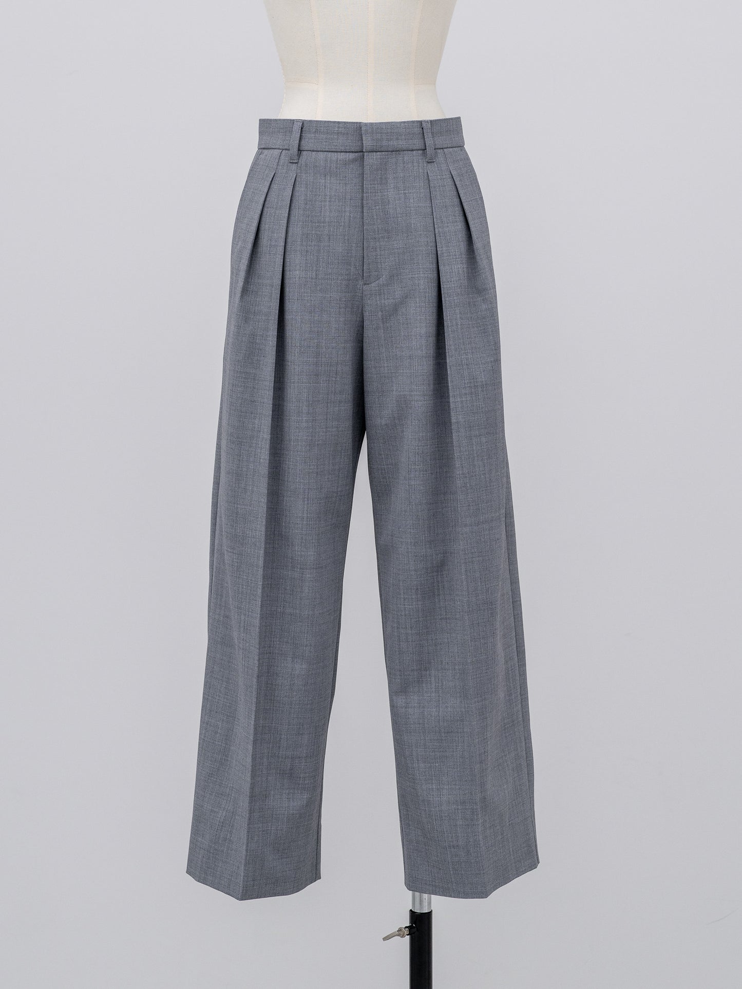 [PRE ORDER]Sirospun Wide Tuck Trousers(Heather Gray)