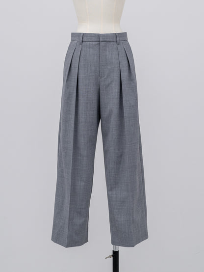 [PRE ORDER]Sirospun Wide Tuck Trousers(Heather Gray)