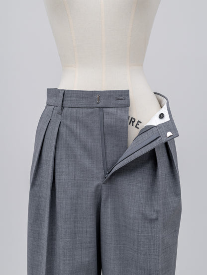 [PRE ORDER]Sirospun Wide Tuck Trousers(Heather Gray)