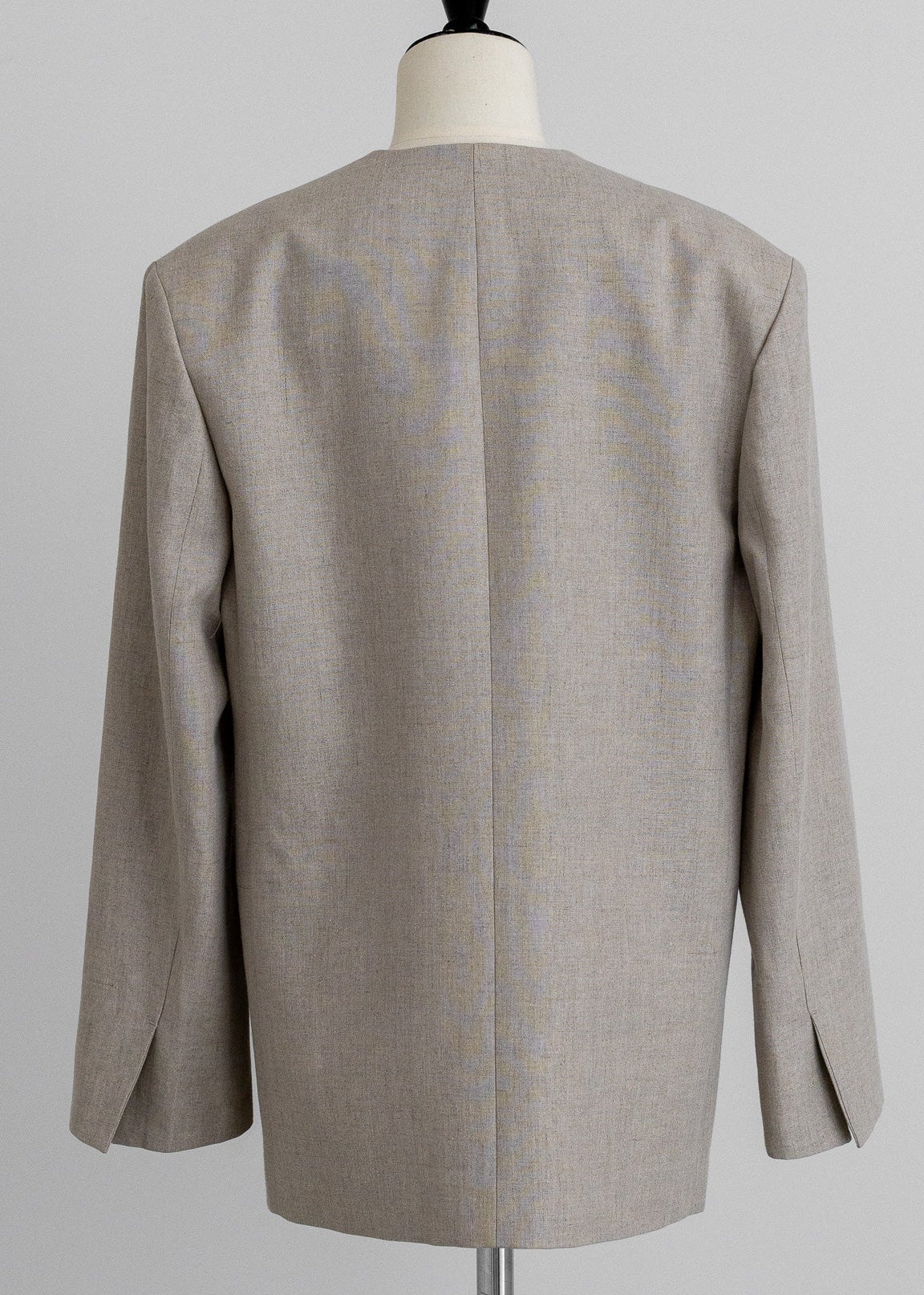 【PRE ORDER】Linen Collarless Jacket(Raw sand)