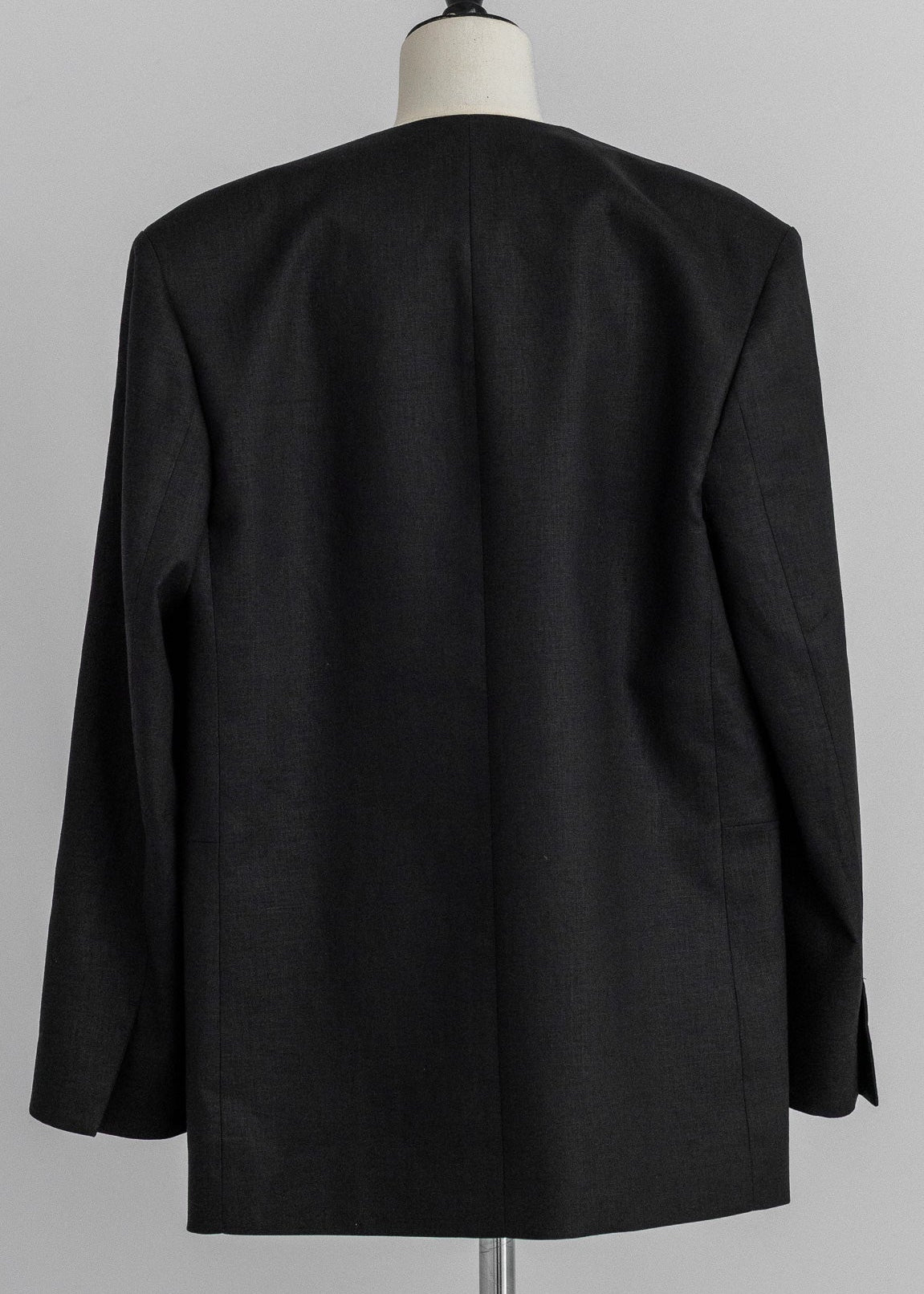 【PRE ORDER】Collarless Linen Jacket (Ink Black)