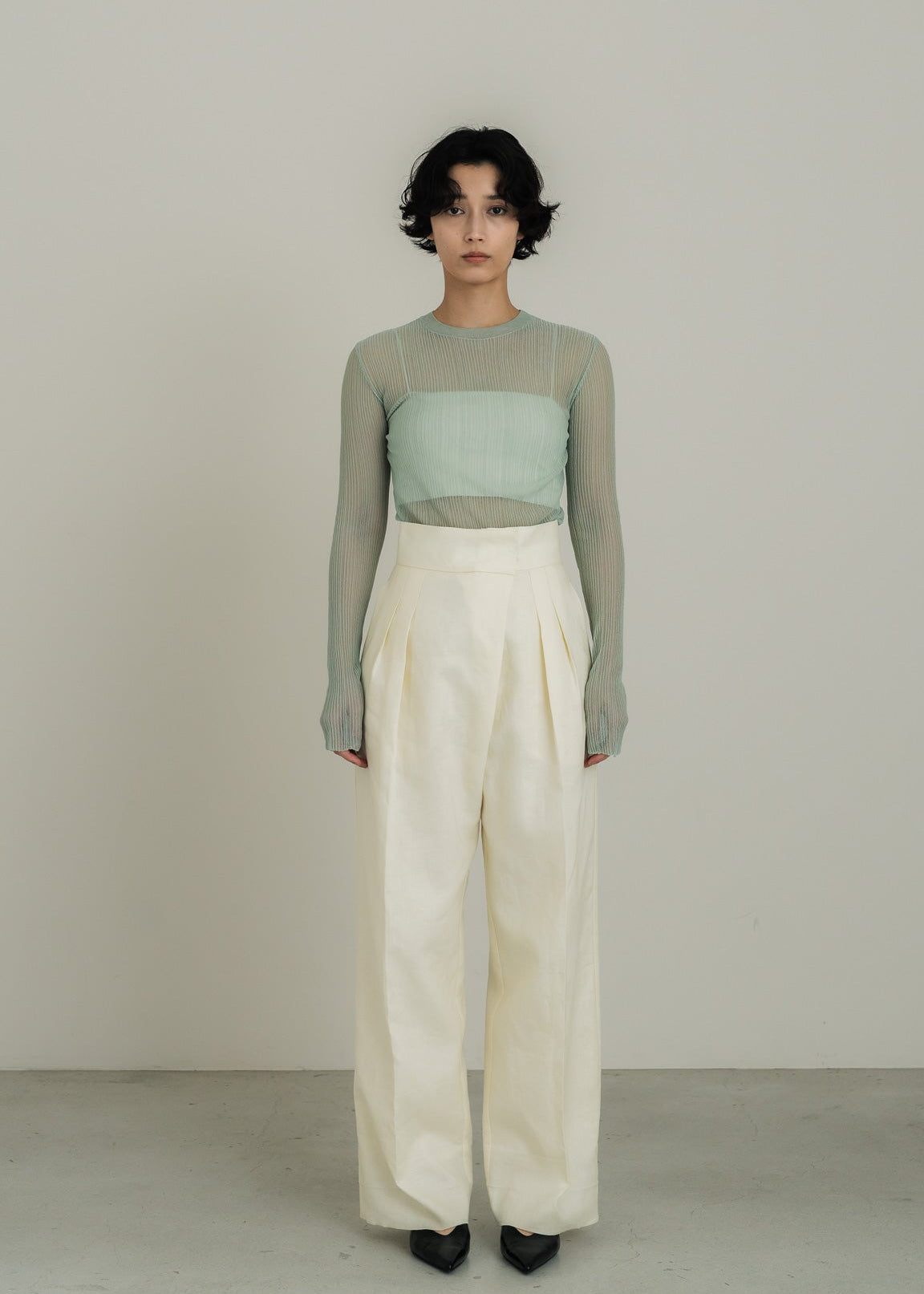 【PRE ORDER】Linen Wrap Trousers (Chalk)