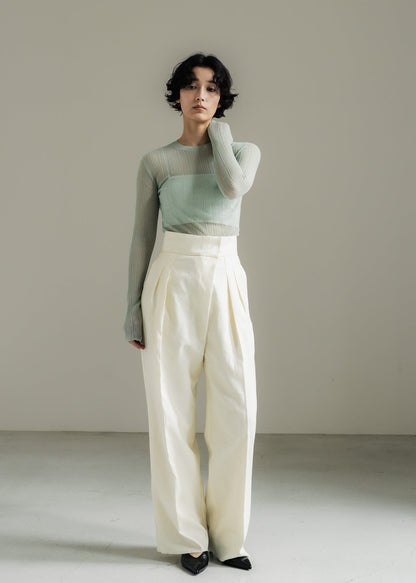 【PRE ORDER】Linen Wrap Trousers (Chalk)