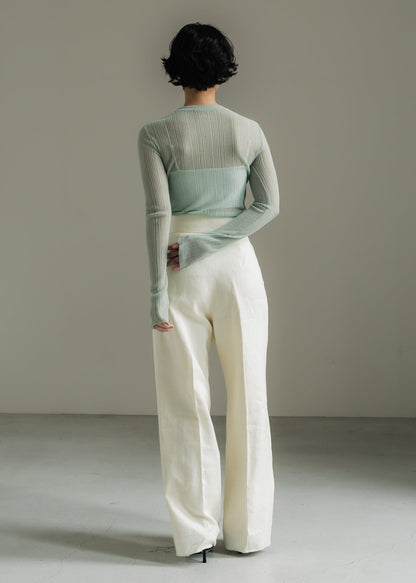 【PRE ORDER】Linen Wrap Trousers (Chalk)