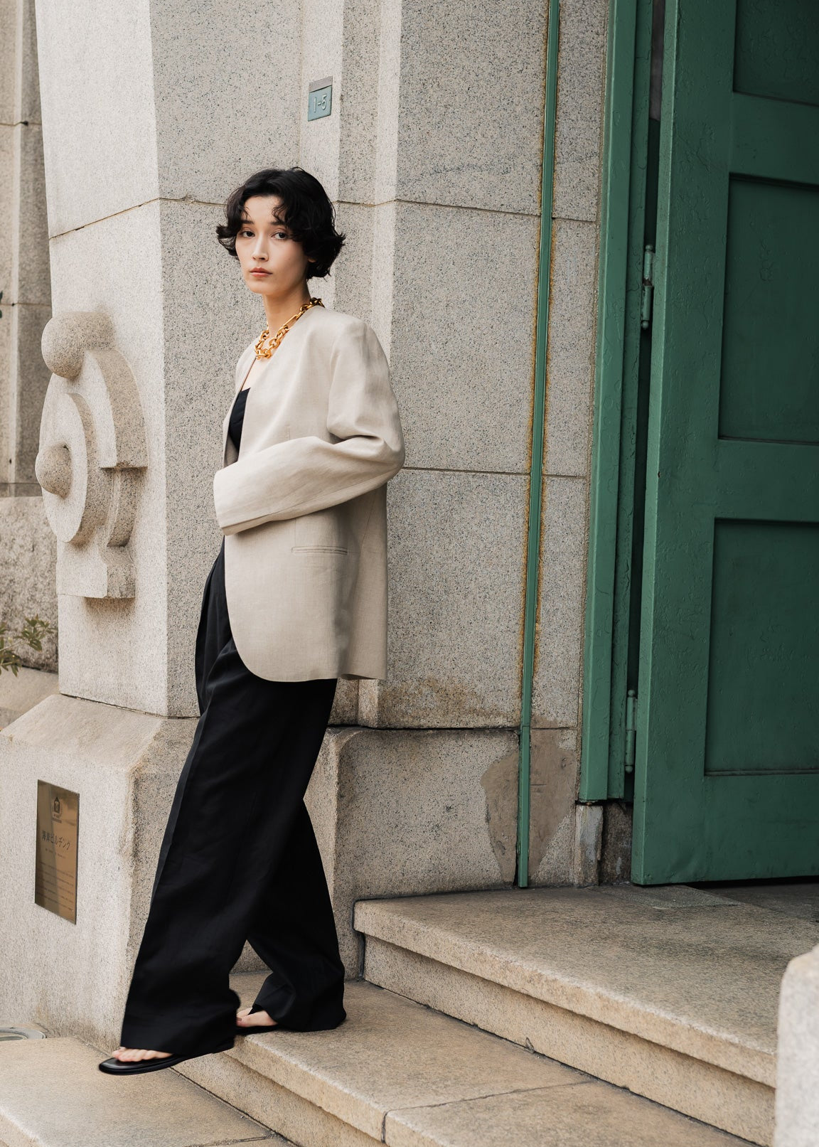 【PRE ORDER】Linen Wrap Trousers (Ink Black)