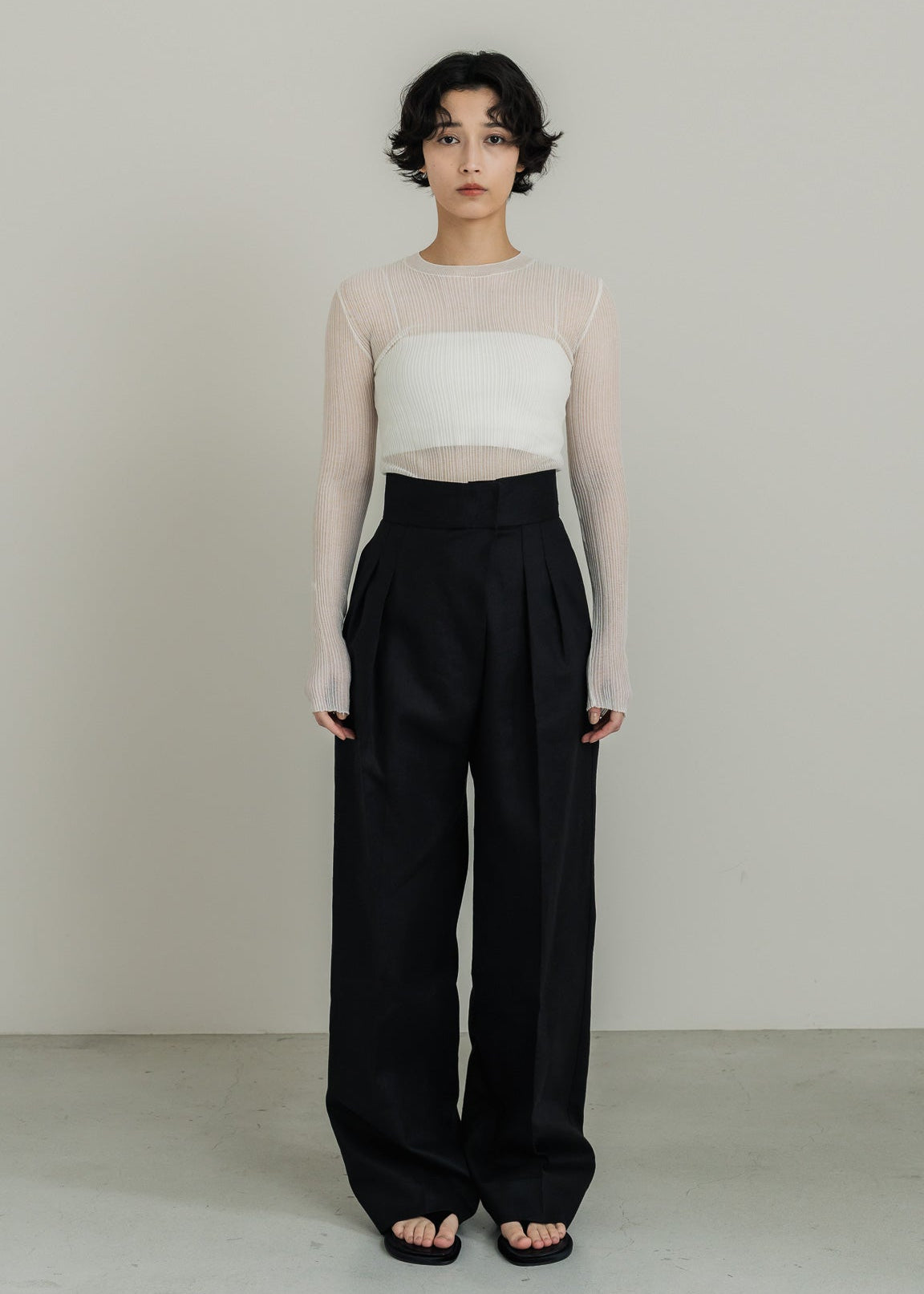 【PRE ORDER】Linen Wrap Trousers (Ink Black)