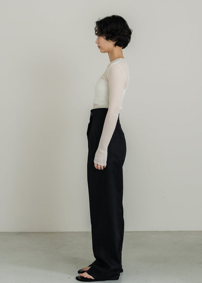 【PRE ORDER】Linen Wrap Trousers (Ink Black)