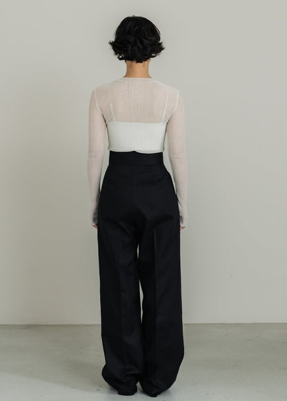 【PRE ORDER】Linen Wrap Trousers (Ink Black)