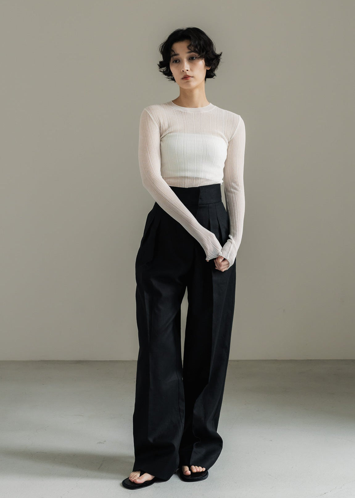 【PRE ORDER】Linen Wrap Trousers (Ink Black)