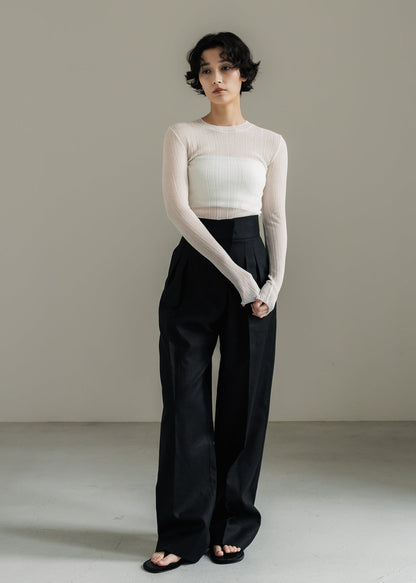 【PRE ORDER】Linen Wrap Trousers (Ink Black)