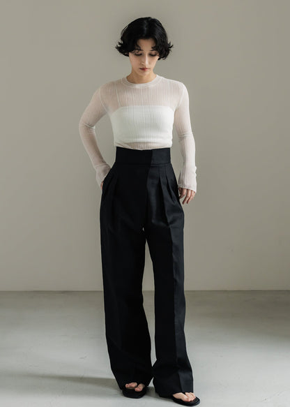 【PRE ORDER】Linen Wrap Trousers (Ink Black)