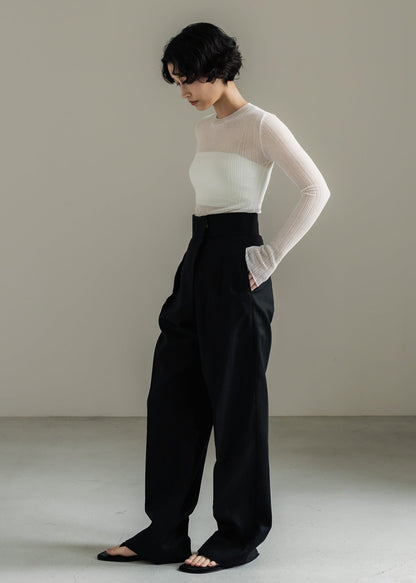 【PRE ORDER】Linen Wrap Trousers (Ink Black)