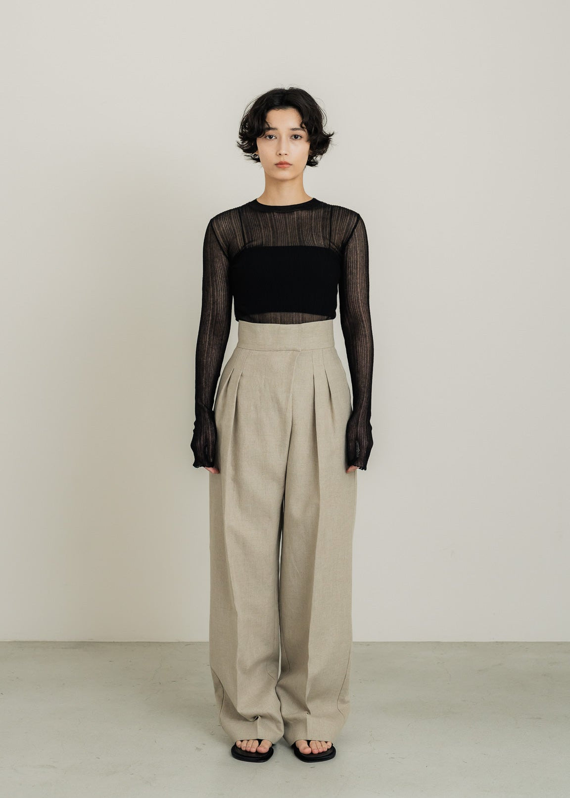 【PRE ORDER】Linen Wrap Trousers (Raw sand)