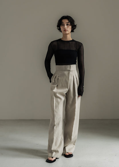 【PRE ORDER】Linen Wrap Trousers (Raw sand)