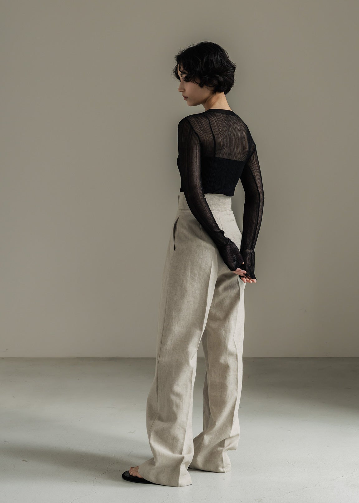 【PRE ORDER】Linen Wrap Trousers (Raw sand)