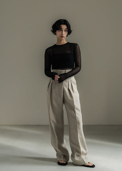 【PRE ORDER】Linen Wrap Trousers (Raw sand)