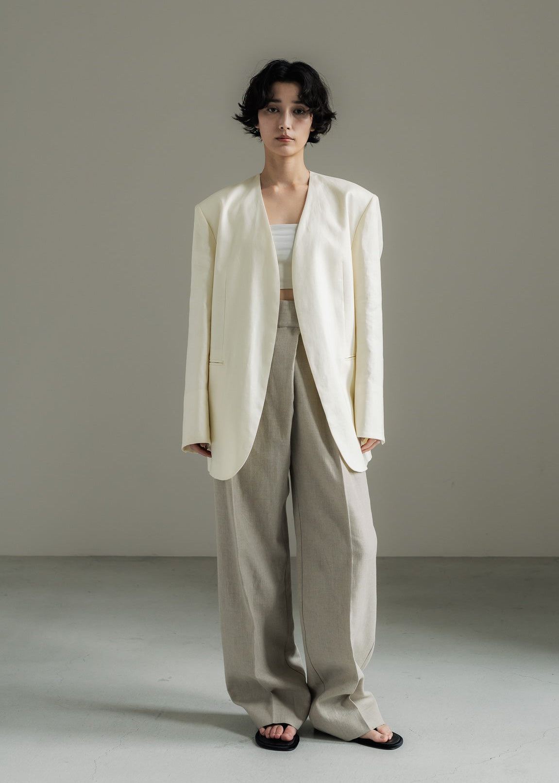 【PRE ORDER】Linen Wrap Trousers (Raw sand)