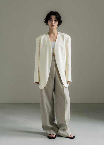 【PRE ORDER】Linen Wrap Trousers (Raw sand)