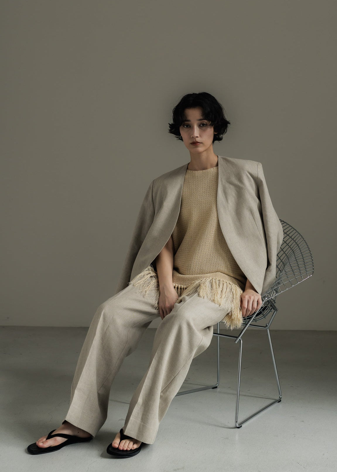【PRE ORDER】Linen Wrap Trousers (Raw sand)