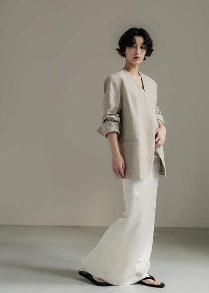 【PRE ORDER】Satin Straight Skirt(Milk)